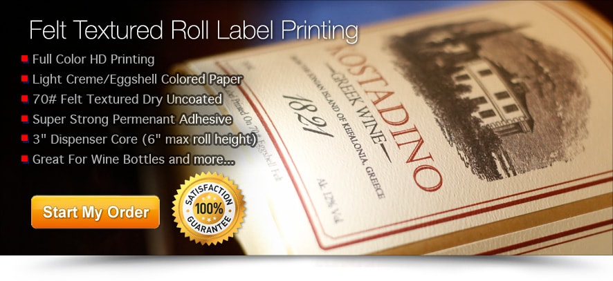 eggshell felt roll labels printing service for bottles